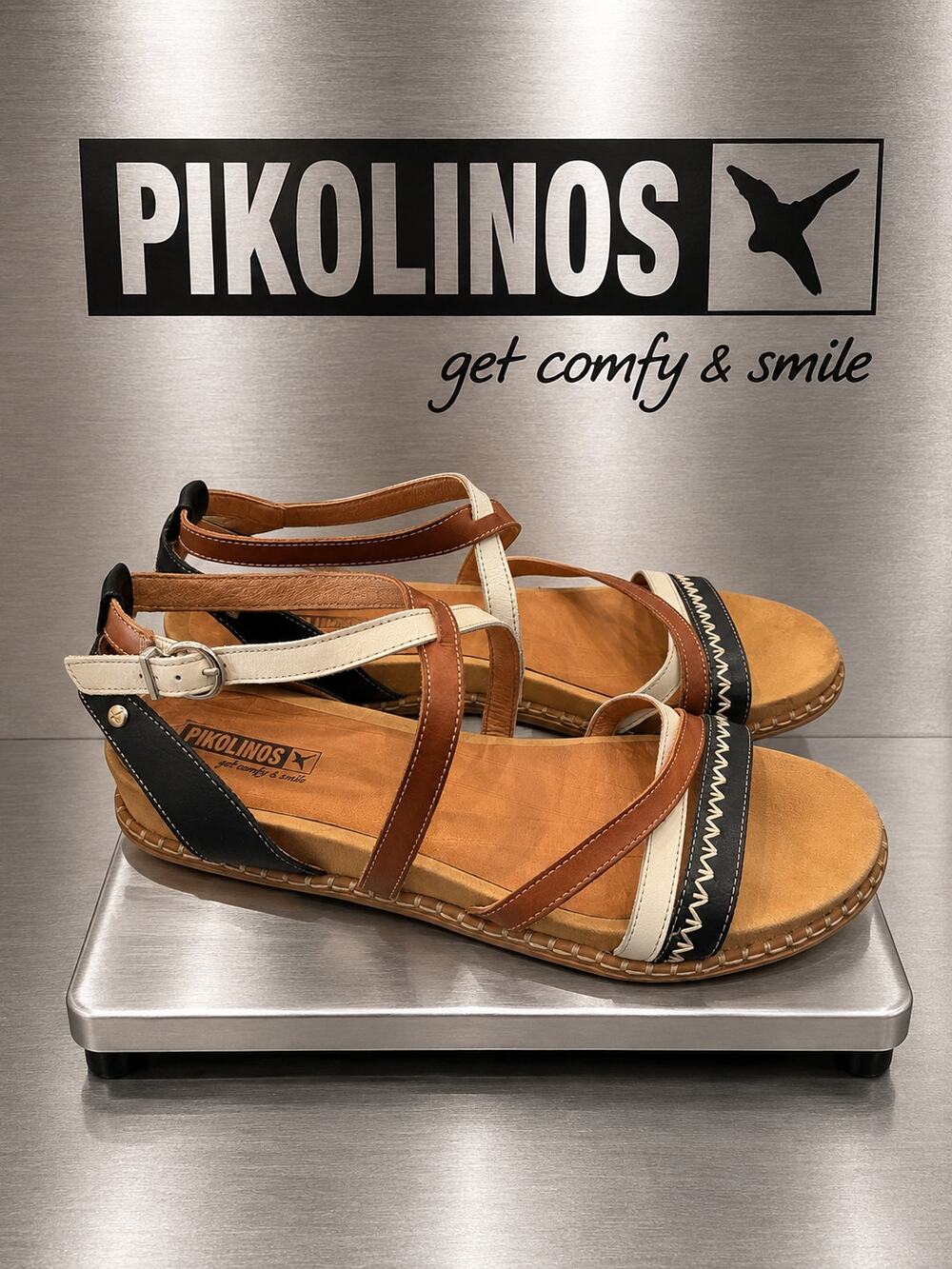Pikolinos Marazul Leather Strappy Sandals EU 41 US 10-10.5 Multicolor